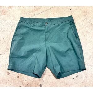 Lululemon Shorts 36 Teal Stretch Micro Plaid Green